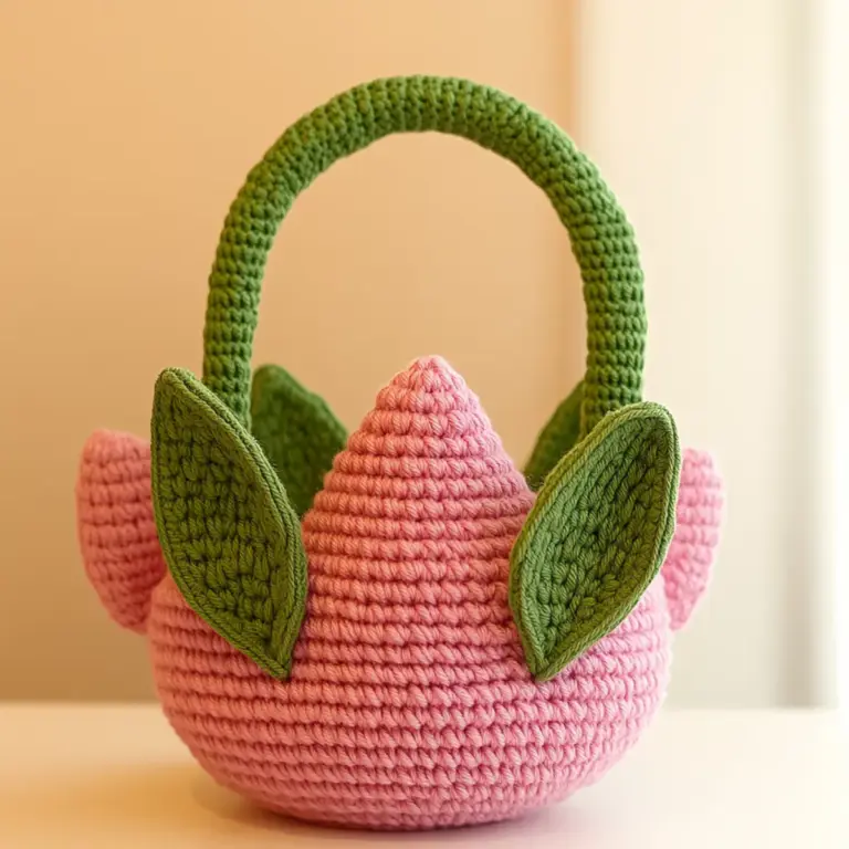Charming Tulip Basket Crochet for Whimsical Decor