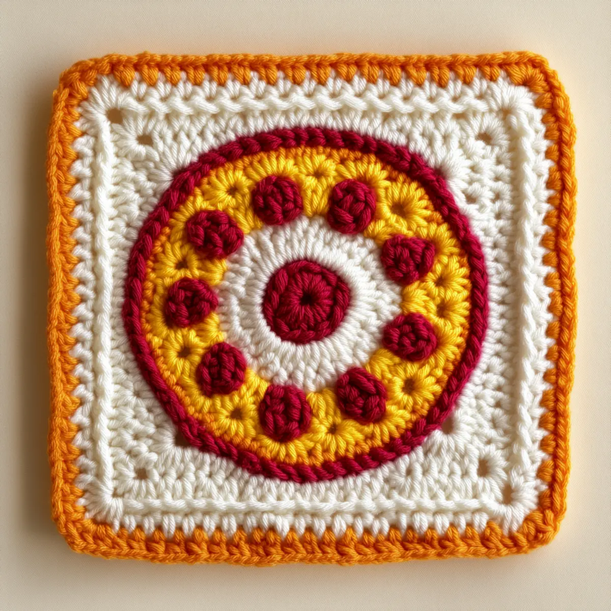 crochet pizza square