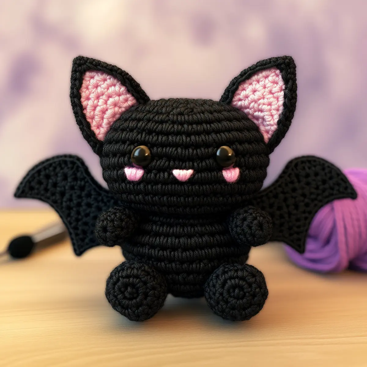 tiny crochet bat