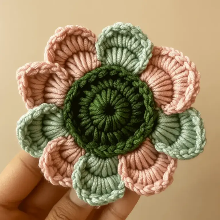 Layered Crochet Flower Pattern for Vibrant Home Décor