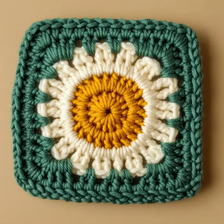 Charming Crochet Daisy Square: Quick and Colorful Delight