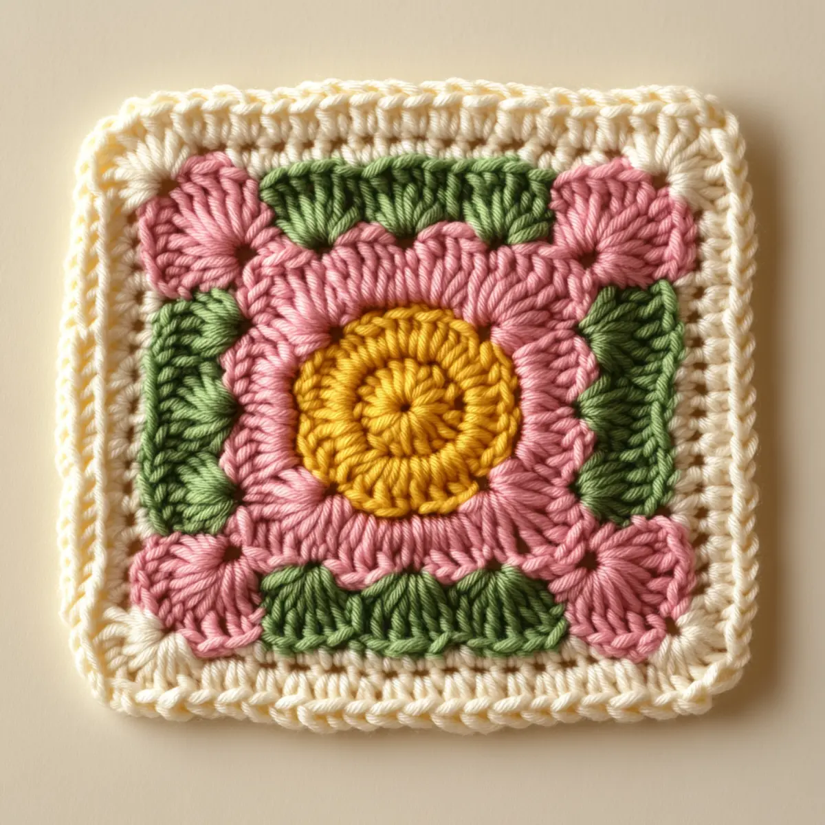 crochet floral square