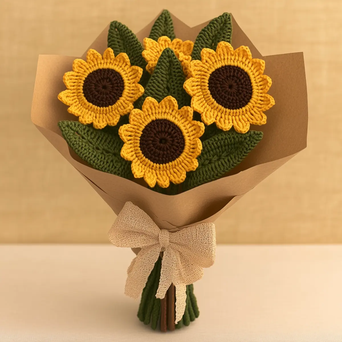 crochet sunflower bouquet