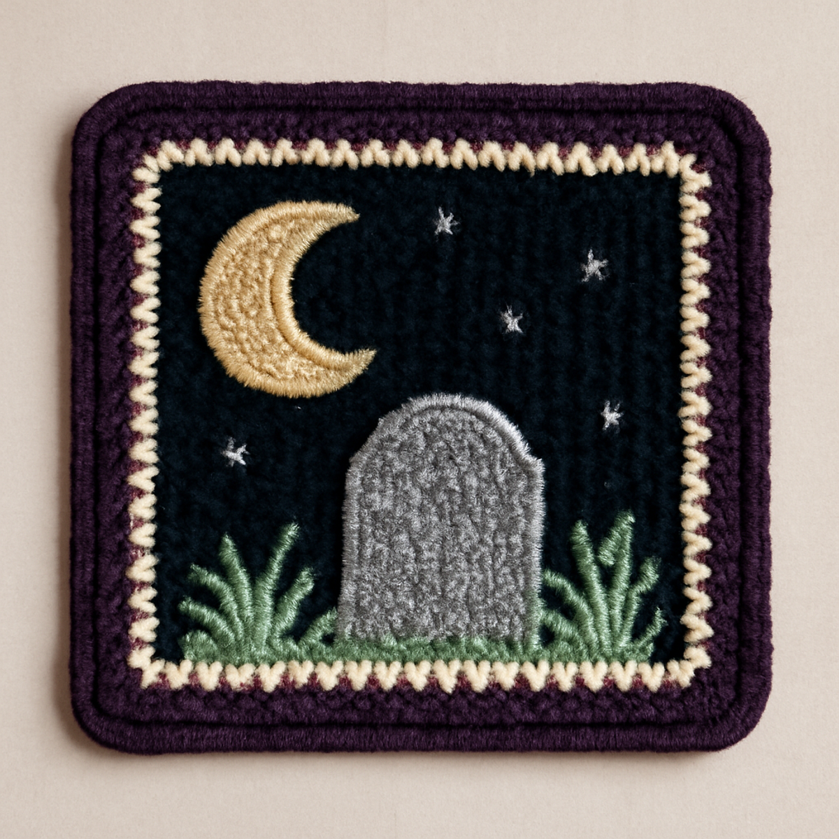 Whimsical Crochet Graveyard Square for Spooky Decor