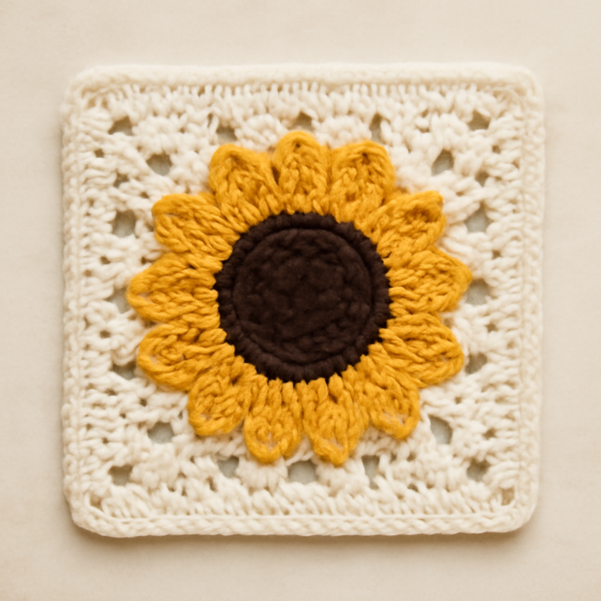 Charming Sunflower Granny Square: A Cozy Crochet Delight